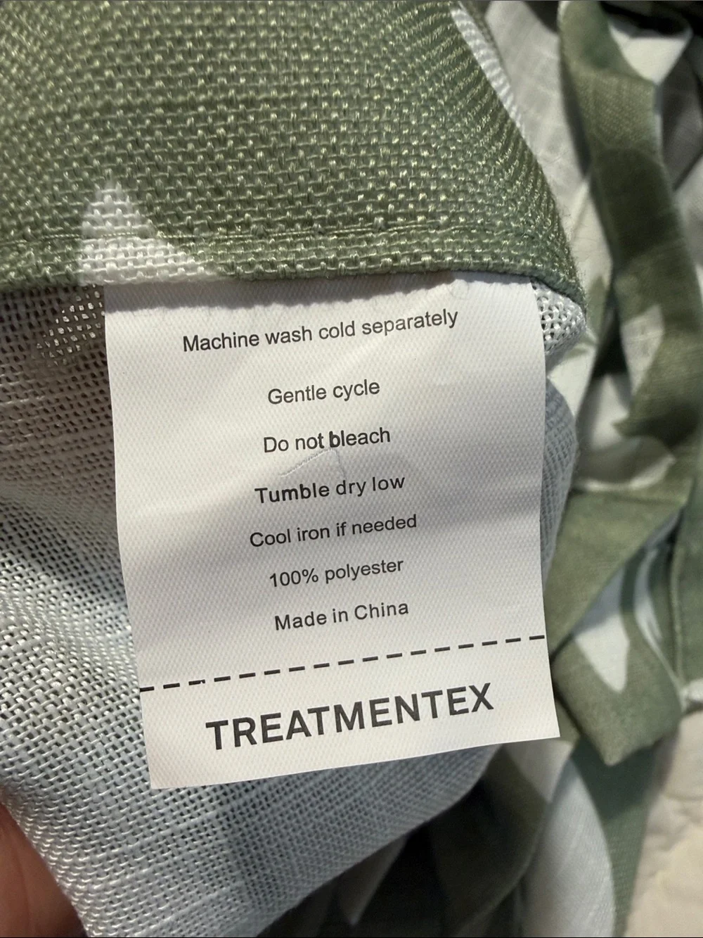 Treatmentex Curtain Panels Sage Green White Leaf Print Grommet Top Set